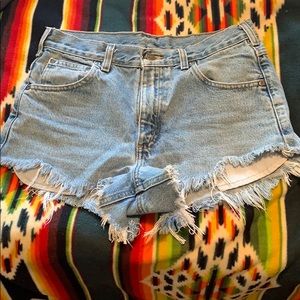 Cut off high waisted jean shorts